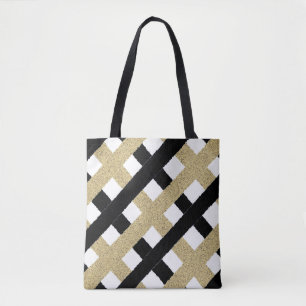 Papierriem voor zwart en goudzwart tote bag