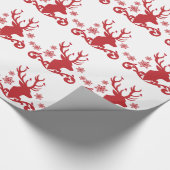 Papierrol ompakken met rood kersthertenontwerp cadeaupapier (Hoek)