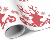 Papierrol ompakken met rood kersthertenontwerp cadeaupapier (Rol Hoek)