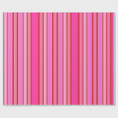 Papierroze en rode strepen ompakken cadeaupapier (Vlak)