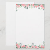 Papierroze stropen briefpapier (Voorkant / Achterkant)