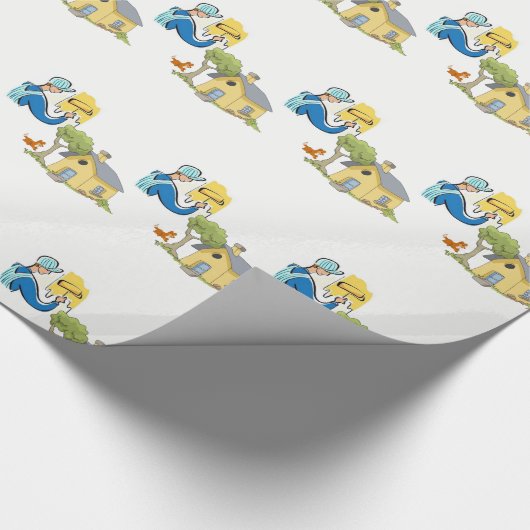 Papierschilder met onmiddellijke verpakking cadeaupapier (Hoek)