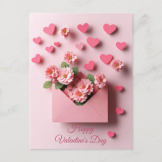 Papierschnitt Herzen und Blumen Valentinstag Briefkaart