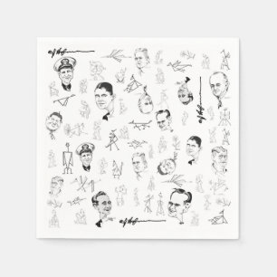 Papierservet met Art Hofmann-grafische kaart Servet