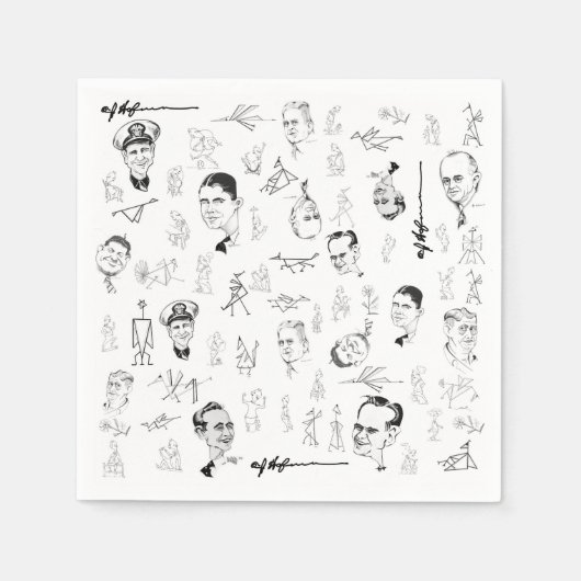 Papierservet met Art Hofmann-grafische kaart Servet (Voorkant)