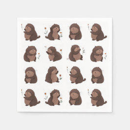 Papierservietten "Otto der braune Maulwurf" Servet