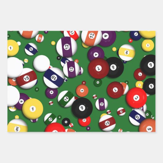 Papierset met onmiddellijke verpakking - Billiards Inpakpapier Vel (Voorkant)