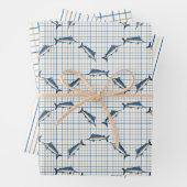 Papierset met onmiddellijke verpakking - blauwe ra inpakpapier vel (In situ)