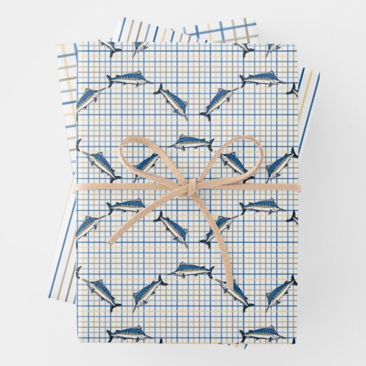 Papierset met onmiddellijke verpakking - blauwe ra inpakpapier vel (In situ)