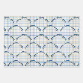 Papierset met onmiddellijke verpakking - blauwe ra inpakpapier vel (Voorkant)