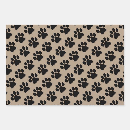 Papierset oppakken - Puppy Paw Prints Inpakpapier Vel (Voorkant 2)