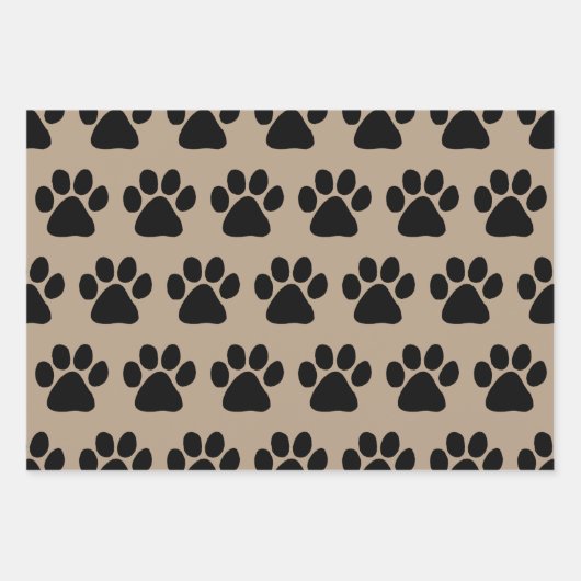 Papierset oppakken - Puppy Paw Prints Inpakpapier Vel (Voorkant)