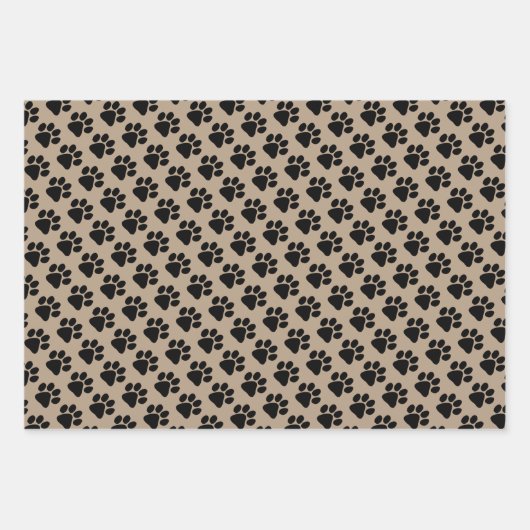 Papierset oppakken - Puppy Paw Prints Inpakpapier Vel (Voorkant 3)