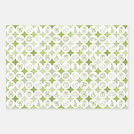 Papierset van 3 vellen met speelgoedtekeningen