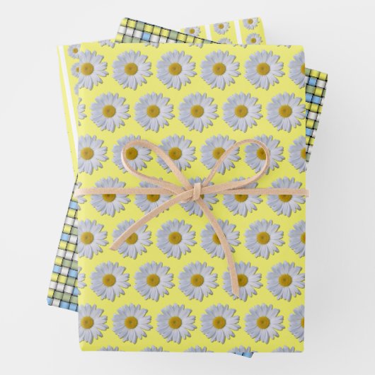 Papierset verpakken - Nieuwe witte dag op geel Inpakpapier Vel (In situ)