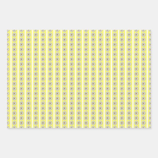 Papierset verpakken - Nieuwe witte dag op geel Inpakpapier Vel (Voorkant 3)