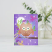 Papierspoel - paars - postkaarten (Staand voorkant)