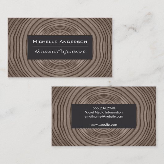 papierstructuur | houtnerf visitekaartje (Voorkant / Achterkant)