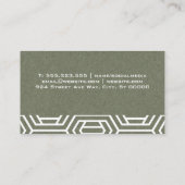 Papierstructuur | Wit geometrisch modern patroon Visitekaartje (Achterkant)