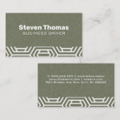 Papierstructuur | Wit geometrisch modern patroon Visitekaartje (Voorkant / Achterkant)