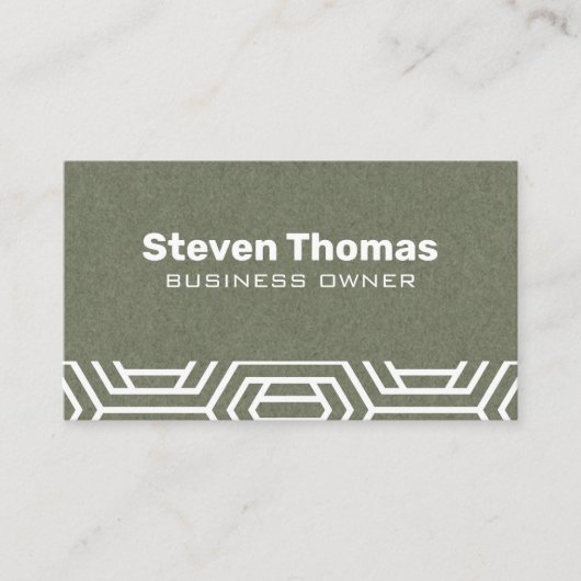 Papierstructuur | Wit geometrisch modern patroon Visitekaartje (Voorkant)