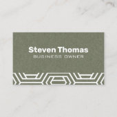 Papierstructuur | Witte geometrische moderne patro Visitekaartje (Voorkant)