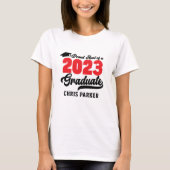 Papiertante van een Afstuderen rood script van 202 T-shirt (Voorkant)