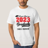 Papiertante van een Afstuderen rood script van 202 T-shirt (Voorkant)
