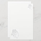 Papiertekening van een paard briefpapier (Voorkant / Achterkant)