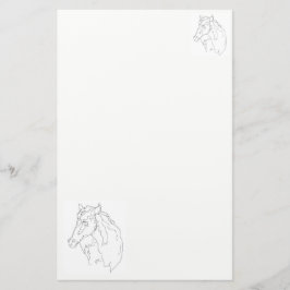 Papiertekening van een paard briefpapier
