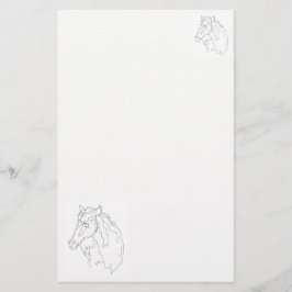 Papiertekening van een paard briefpapier