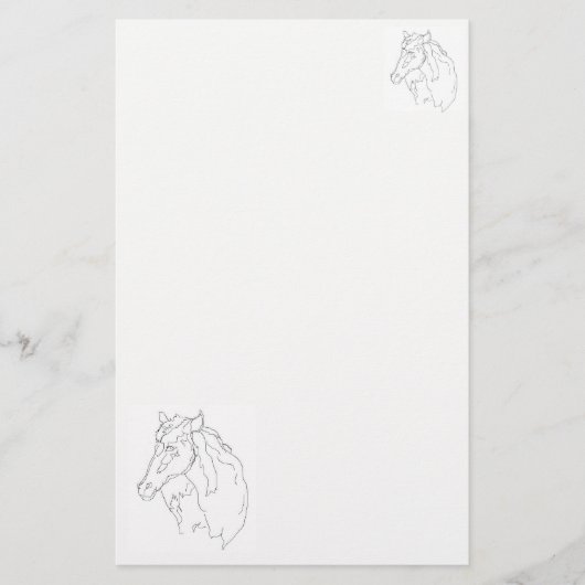 Papiertekening van een paard briefpapier (Voorkant)