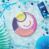 Papierteller abgestimmt bunt lineair papieren bordje (Feest)