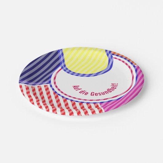 Papierteller abgestimmt bunt lineair papieren bordje (Gekanteld)
