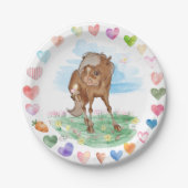 Papierteller mit Pferdebild, Ponymotiv Papieren Bordje (Voorkant)