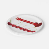 Papierteller personalisierbar weiß mit Kirschen Papieren Bordje (Gekanteld)