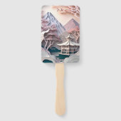 Papieruitsnijder Pavilion Landscape Set van ventil Handwaaier (Achterkant)