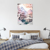 Papieruitsnijding Pavilion Landscape Strett Canvas Afdruk (Insitu (Slaapkamer))