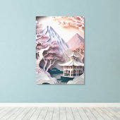 Papieruitsnijding Pavilion Landscape Strett Canvas Afdruk (Insitu (Houten vloer))