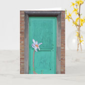 Papierventilator op een draaisurgroet kaart (Gele Bloem)