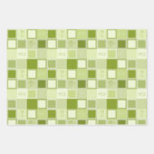 Papierverpakkingsset van 3 vellen in groene kleur (Voorkant 2)