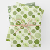 Papierverpakkingsset van 3 vellen in groene kleur (In situ)