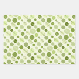 Papierverpakkingsset van 3 vellen in groene kleur