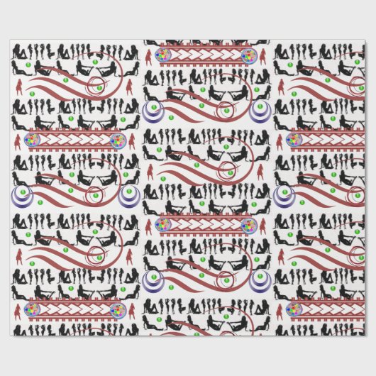 Papiervrouwen pakken cadeaupapier (Vlak)