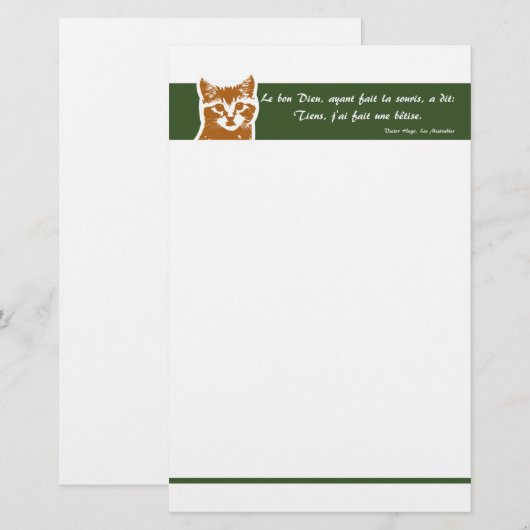 Papierwaren: Le Chat Briefpapier (Voorkant / Achterkant)