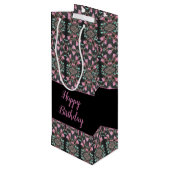 Papierwijn met gebarsten zwarte tong wijn cadeautas (Achterkant Gekanteld)