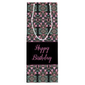 Papierwijn met gebarsten zwarte tong wijn cadeautas (Achterkant)