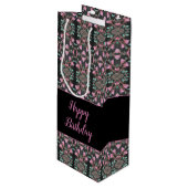 Papierwijn met gebarsten zwarte tong wijn cadeautas (Voorkant Gekanteld)