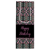 Papierwijn met gebarsten zwarte tong wijn cadeautas (Voorkant)