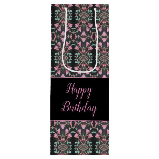 Papierwijn met gebarsten zwarte tong wijn cadeautas (Voorkant)